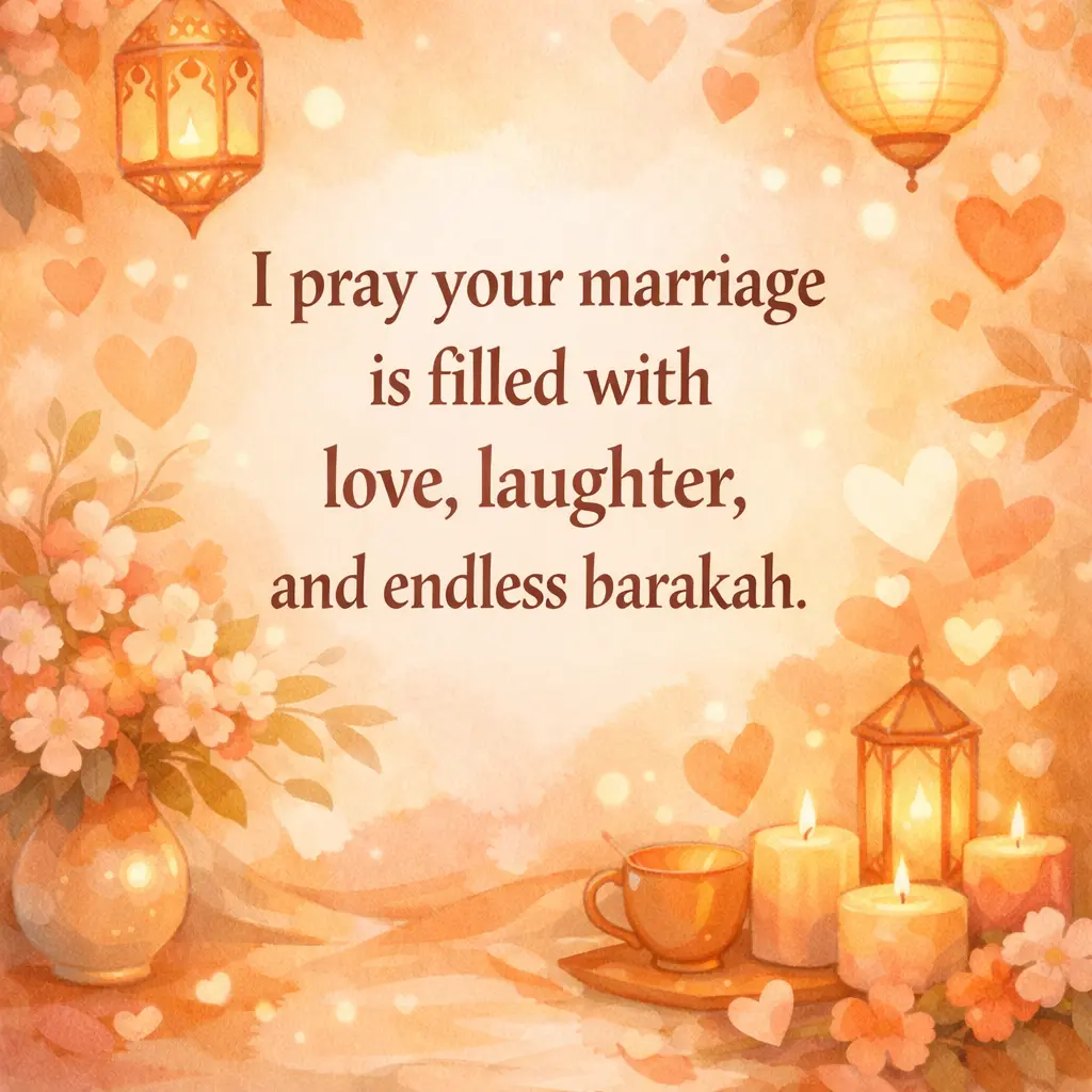 3. Cozy pastel home scene representing love, laughter, and endless blessings in a Muslim marriage.