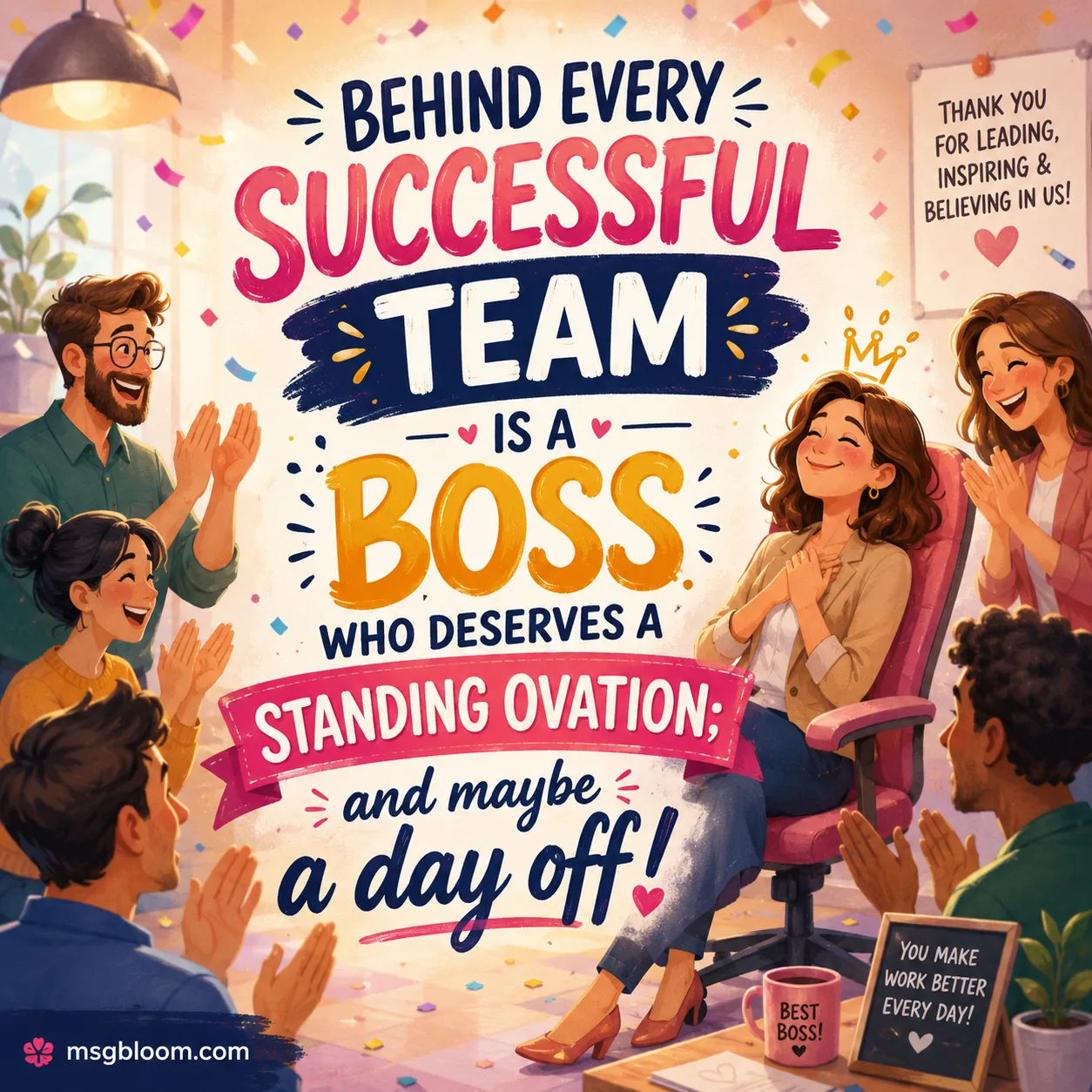 Behind every successful team is a boss who deserves a standing ovation and maybe a day off