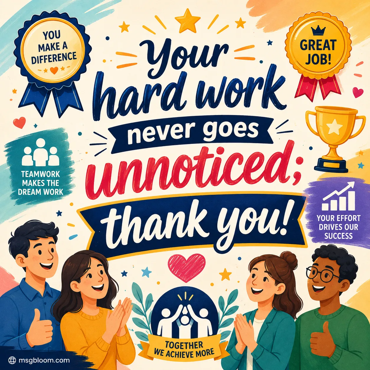 Employee appreciation quotes celebrating dedication and hard work