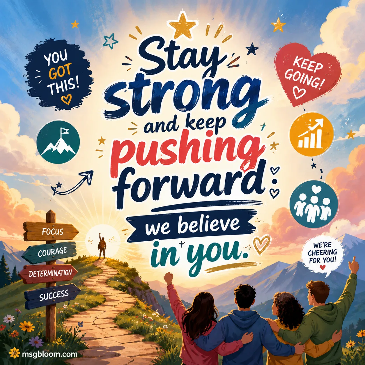 Motivational employee message boosting confidence and resilience