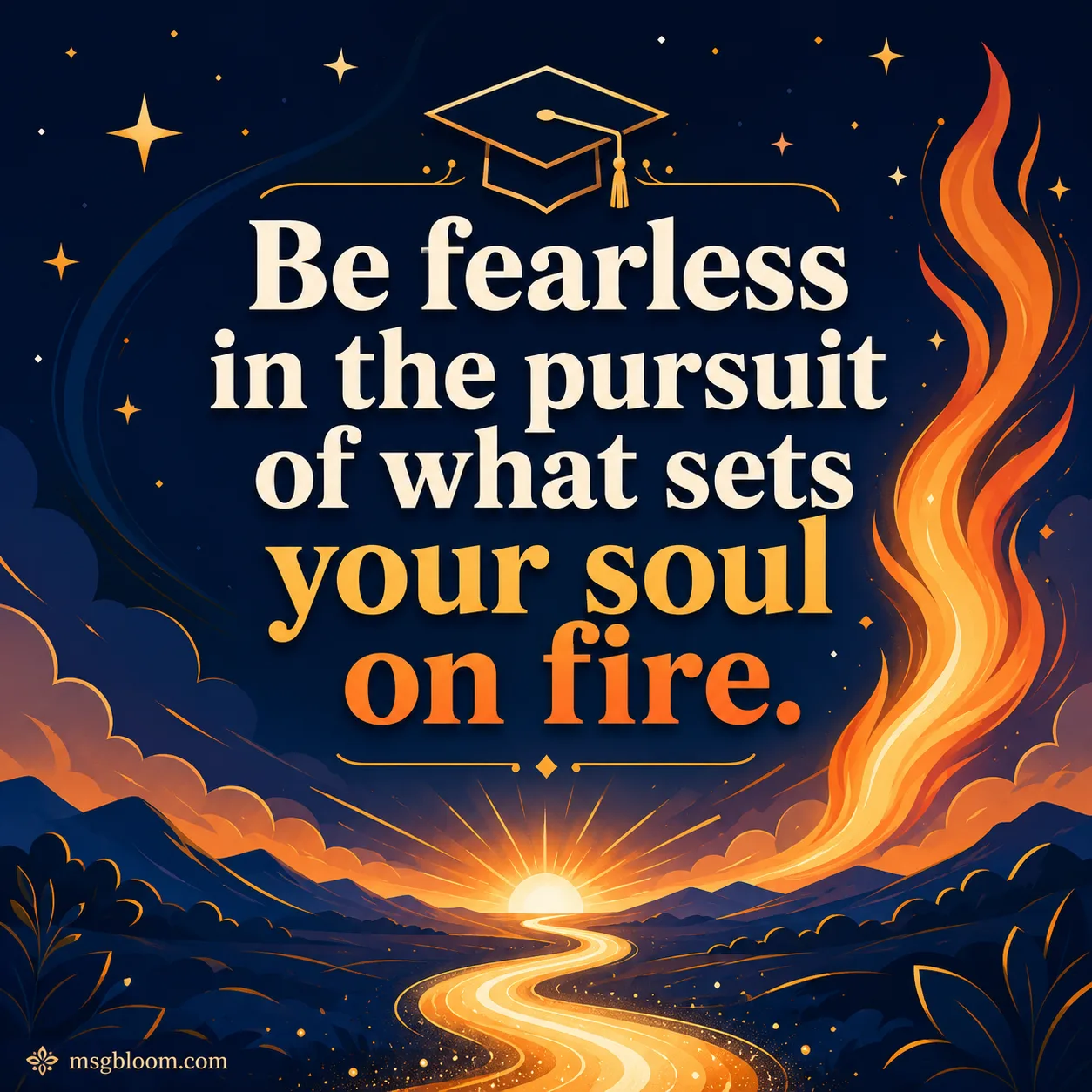 Be fearless in the pursuit of what sets your soul on fire