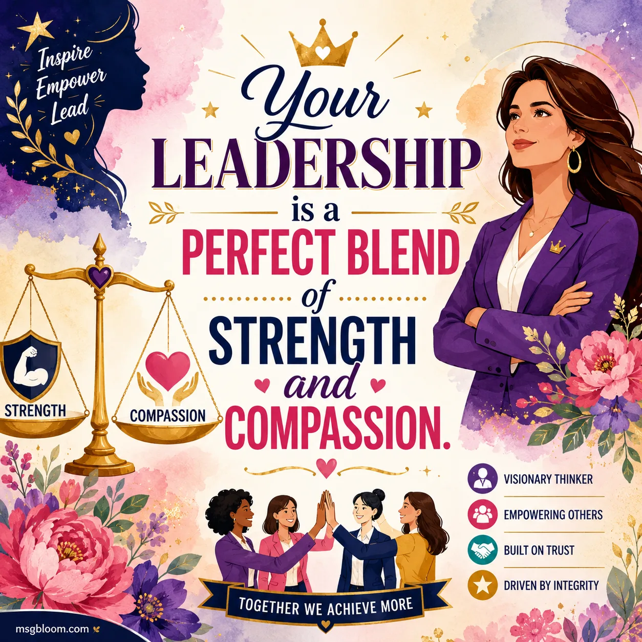 Your leadership is a perfect blend of strength and compassion