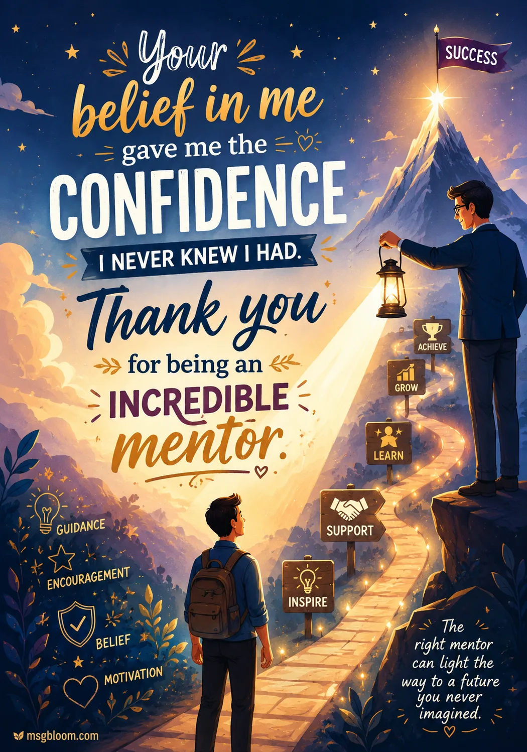 Your belief in me gave me the confidence I never knew I had. Thank you for being an incredible mentor