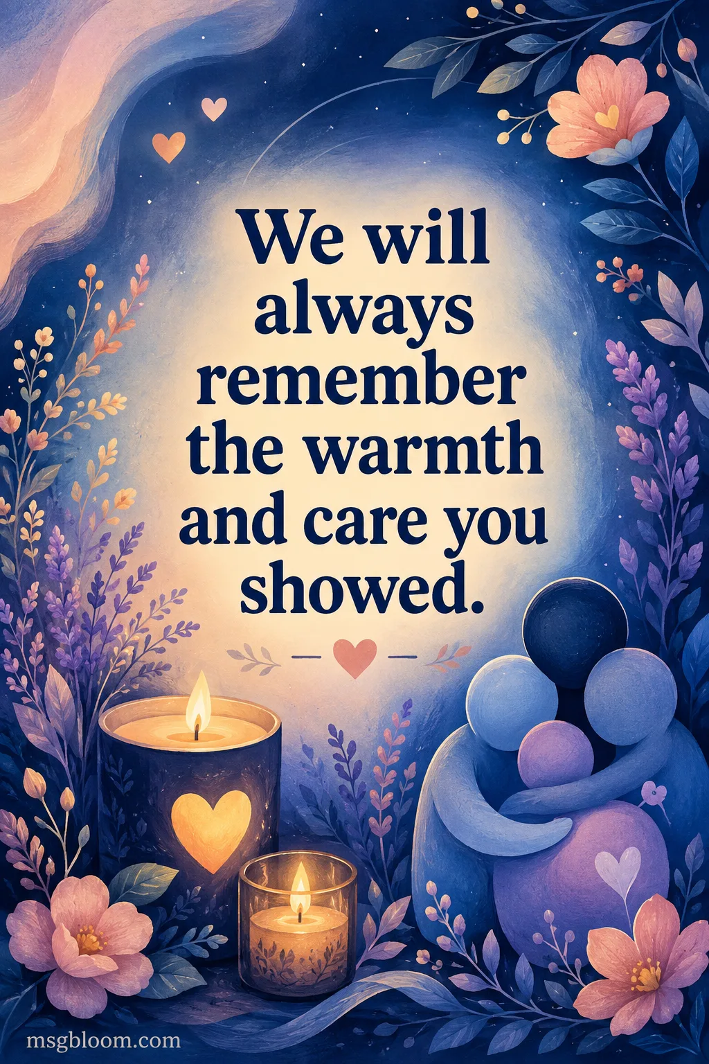 We will always remember the warmth and care you showed