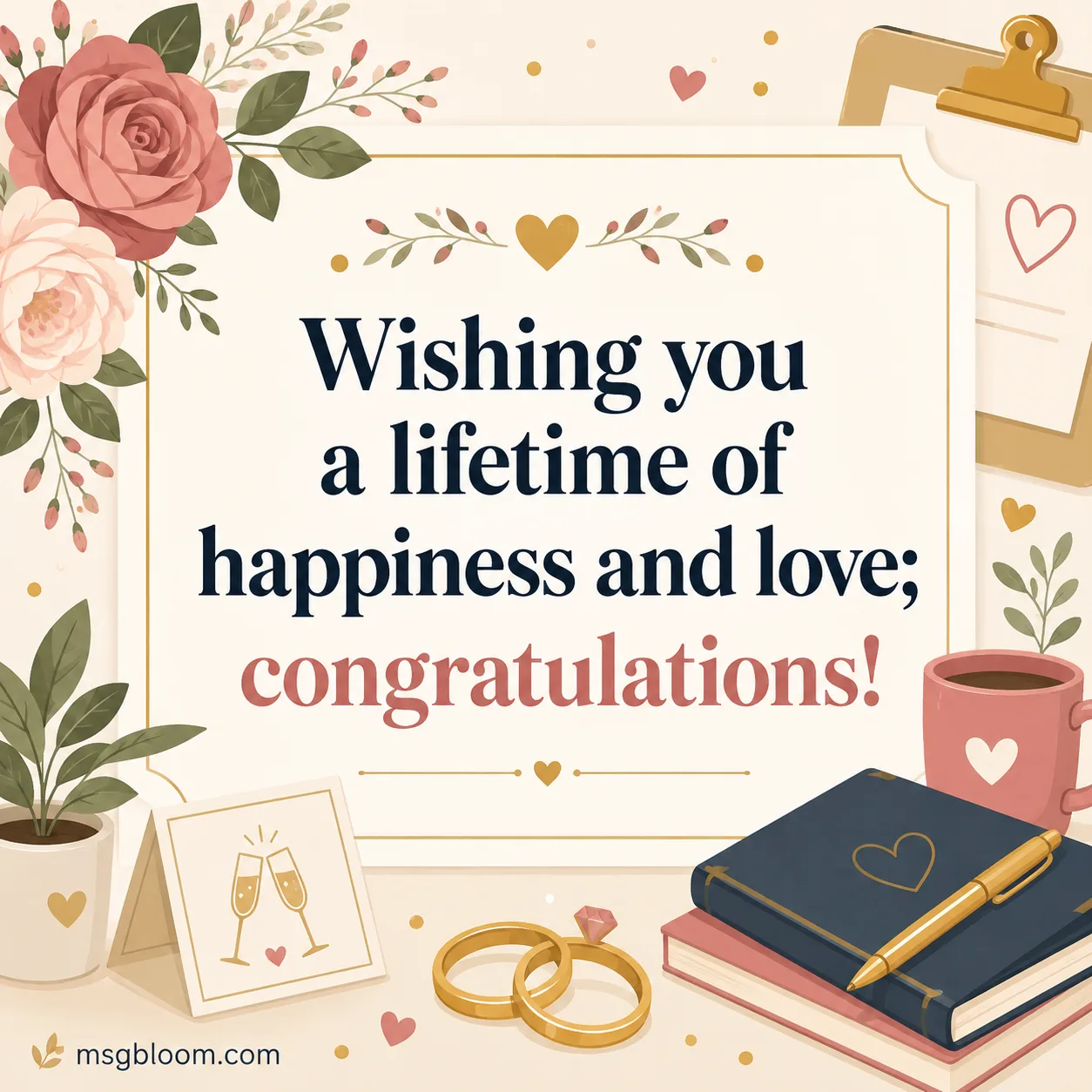 Wishing you a lifetime of happiness and love congratulations