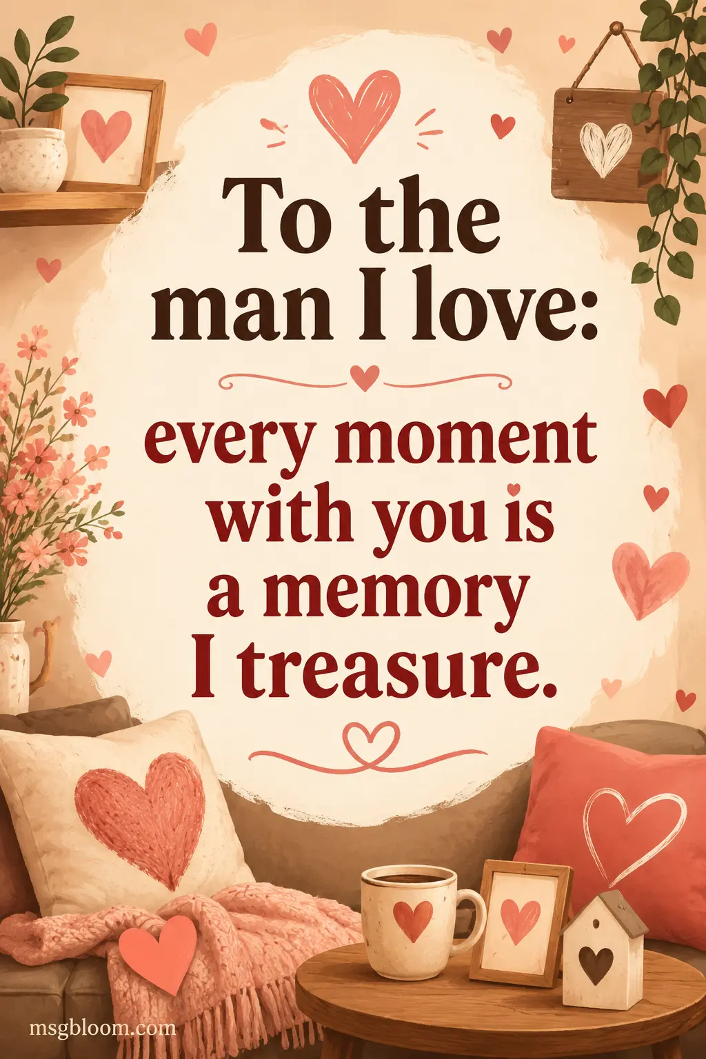 To the man I love every moment with you is a memory I treasure