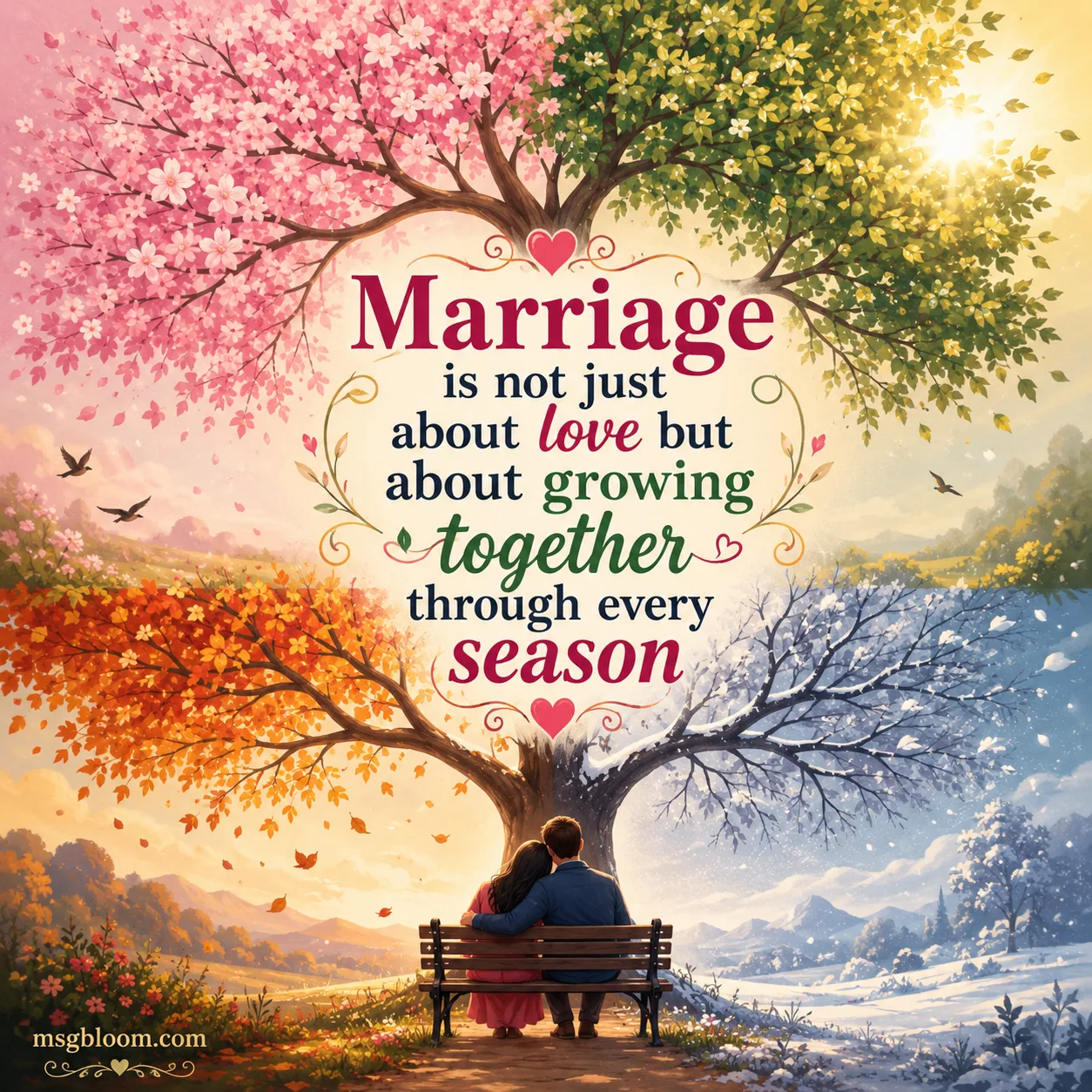 Marriage is not just about love but about growing together through every season