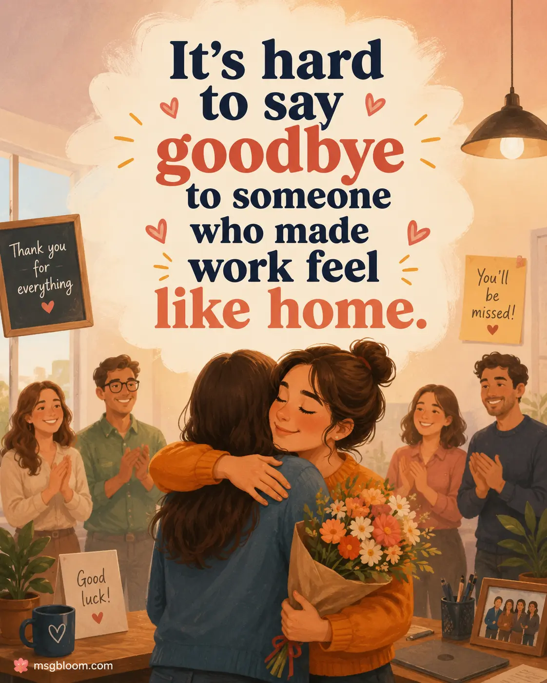 Its hard to say goodbye to someone who made work feel like home