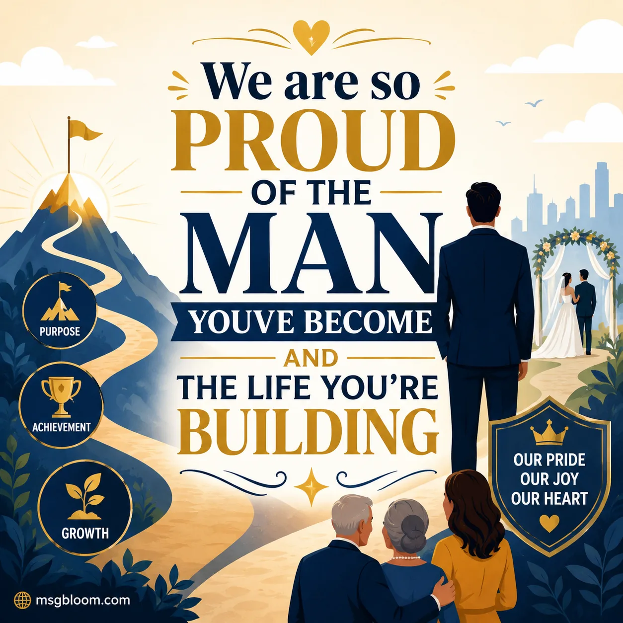 We are so proud of the man youve become and the life youre building