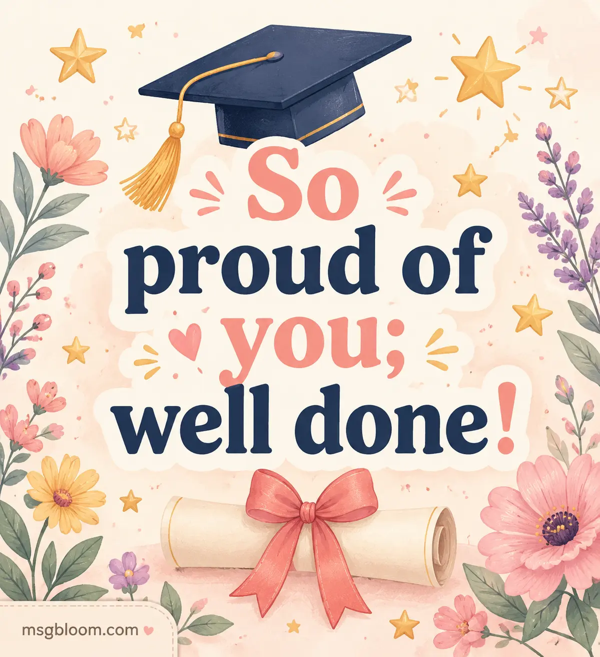 So proud of you; well done!