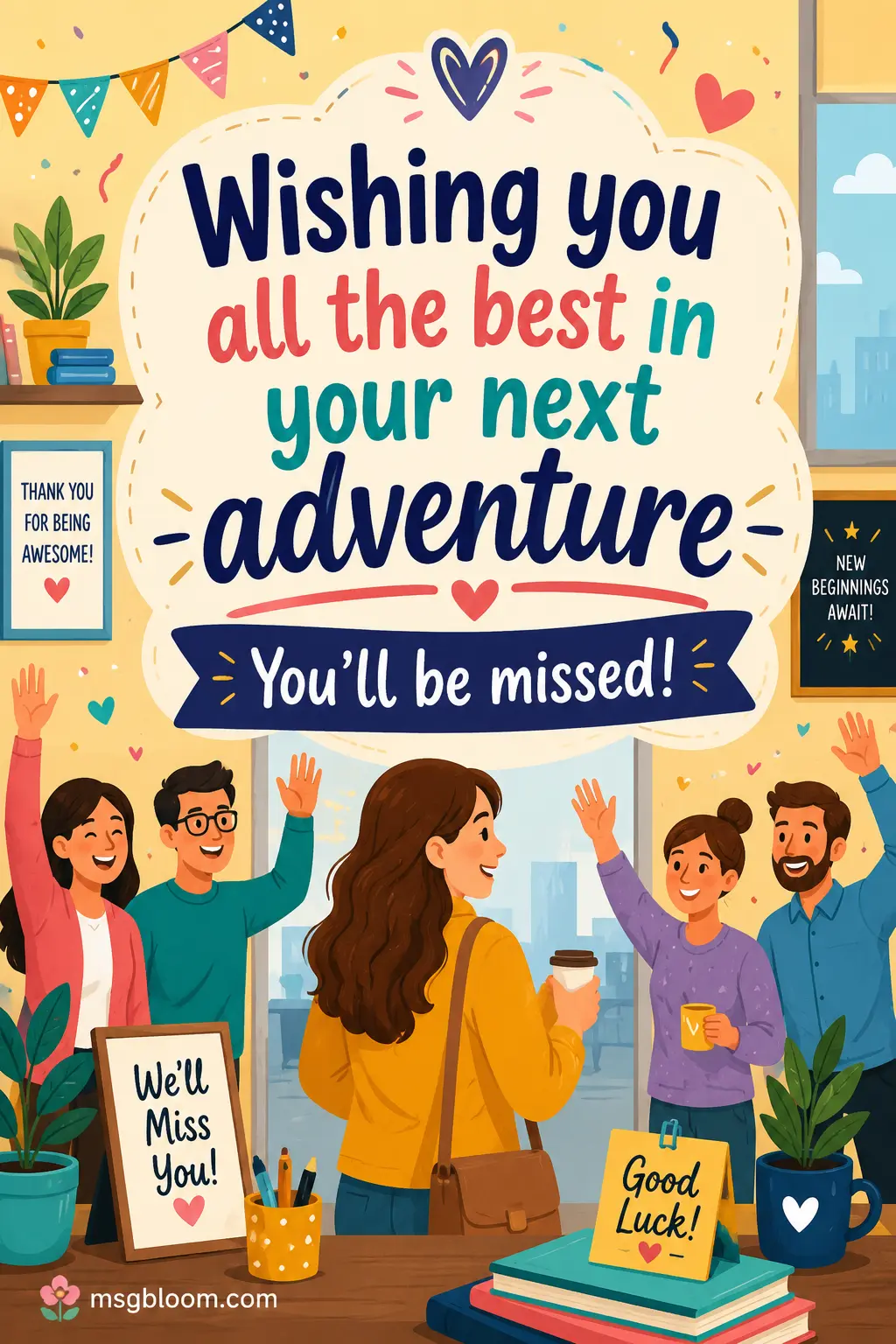 Wishing you all the best in your next adventure You'll be missed