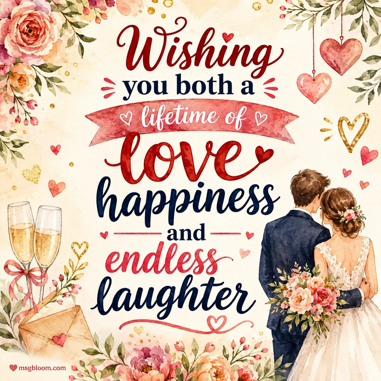 Wishing you both a lifetime of love happiness and endless laughter