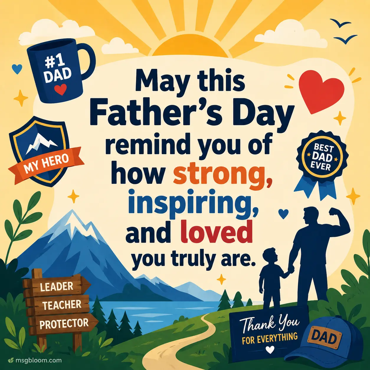 May this Father's Day remind you of how strong, inspiring, and loved you truly are