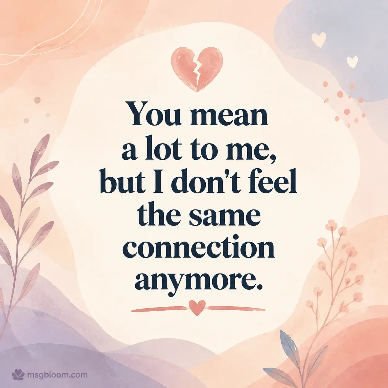 Soft breakup message illustration with calming emotional tone