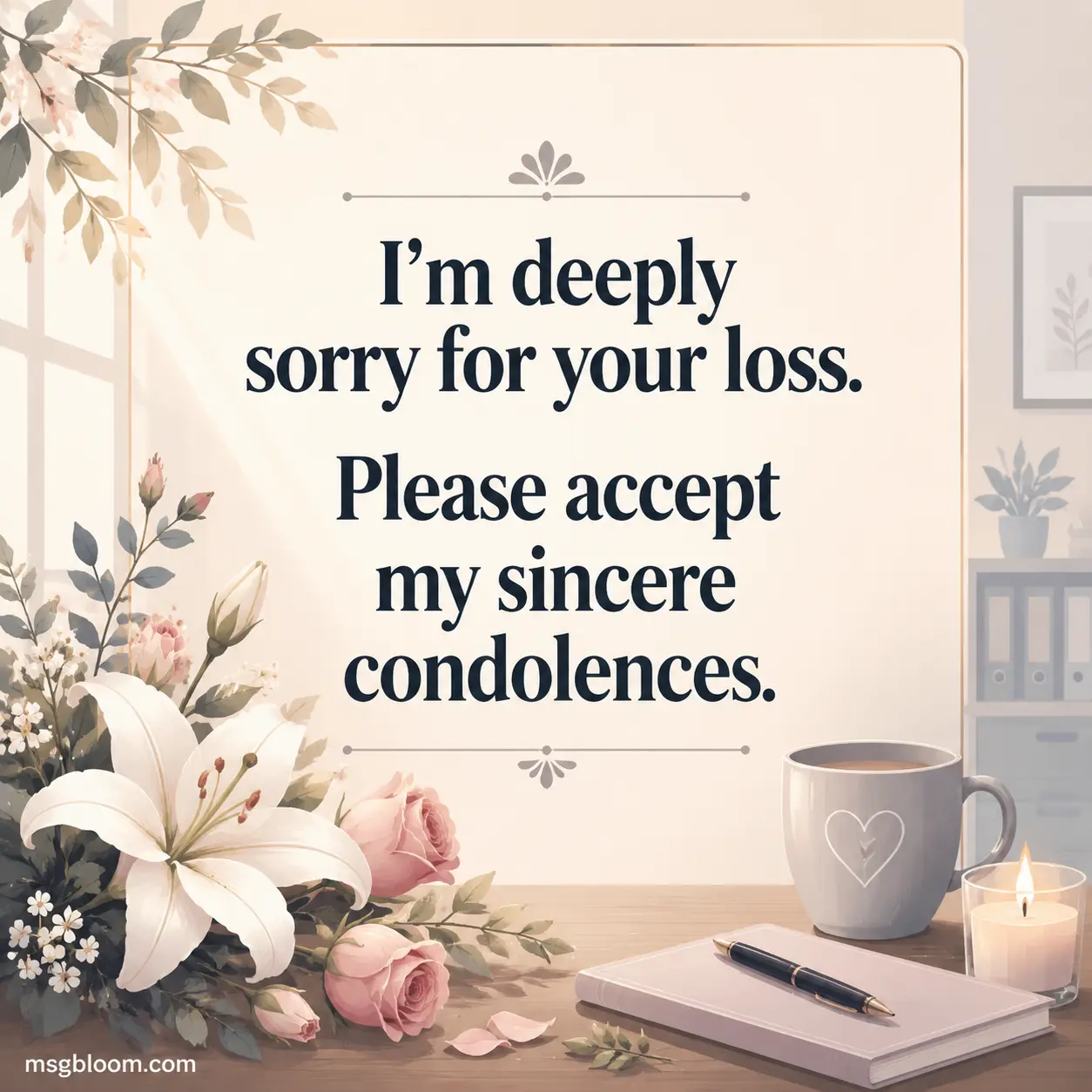 Short condolence message expressing sympathy and support